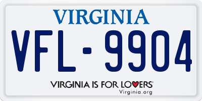 VA license plate VFL9904