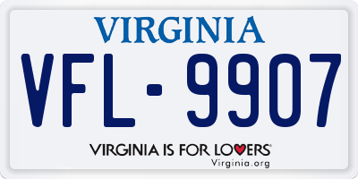 VA license plate VFL9907