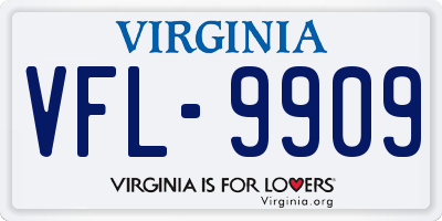 VA license plate VFL9909