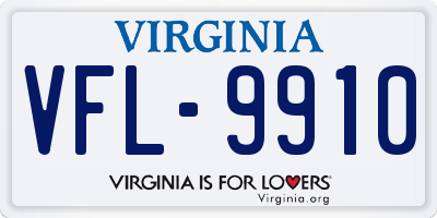 VA license plate VFL9910
