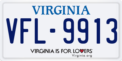 VA license plate VFL9913