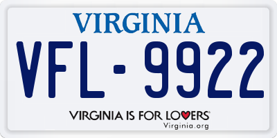 VA license plate VFL9922