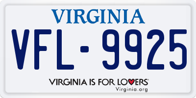 VA license plate VFL9925