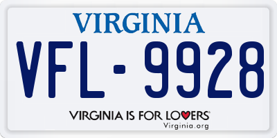 VA license plate VFL9928