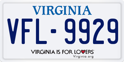 VA license plate VFL9929