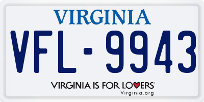 VA license plate VFL9943