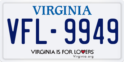 VA license plate VFL9949