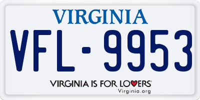 VA license plate VFL9953