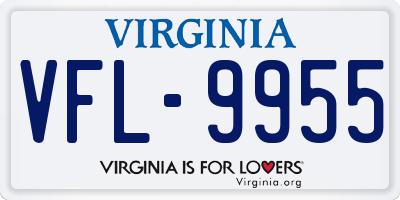 VA license plate VFL9955