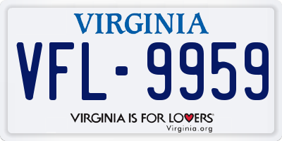 VA license plate VFL9959