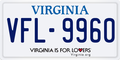 VA license plate VFL9960