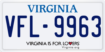 VA license plate VFL9963
