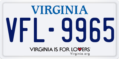 VA license plate VFL9965