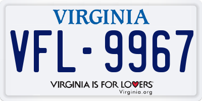 VA license plate VFL9967