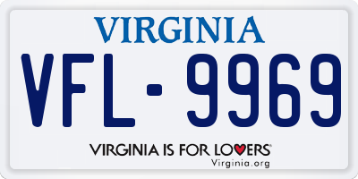 VA license plate VFL9969
