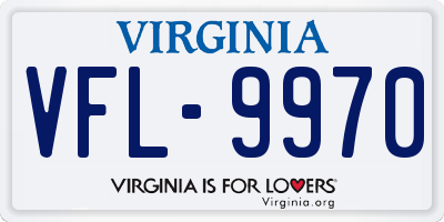 VA license plate VFL9970