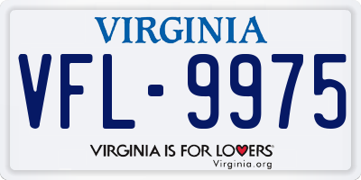 VA license plate VFL9975