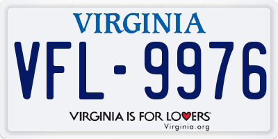 VA license plate VFL9976