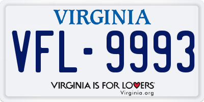 VA license plate VFL9993