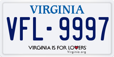 VA license plate VFL9997