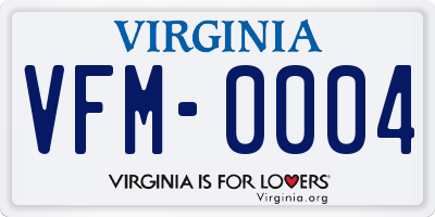 VA license plate VFM0004
