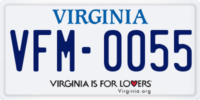 VA license plate VFM0055