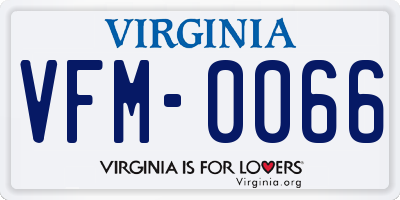 VA license plate VFM0066