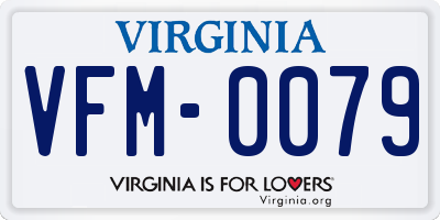 VA license plate VFM0079