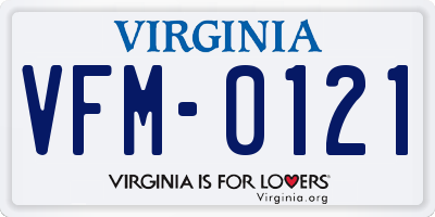 VA license plate VFM0121
