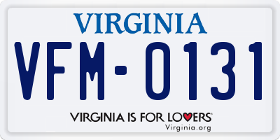 VA license plate VFM0131