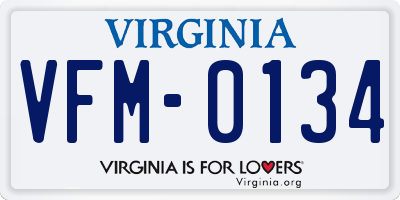 VA license plate VFM0134