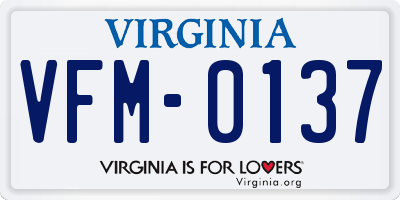 VA license plate VFM0137