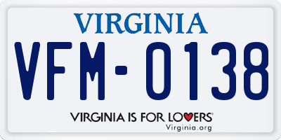 VA license plate VFM0138