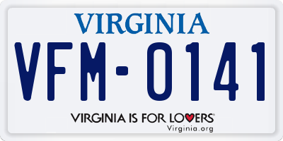 VA license plate VFM0141