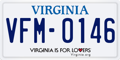 VA license plate VFM0146