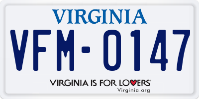 VA license plate VFM0147