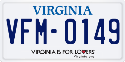 VA license plate VFM0149