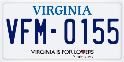 VA license plate VFM0155