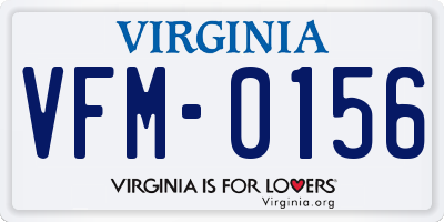 VA license plate VFM0156