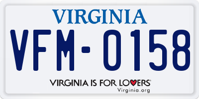 VA license plate VFM0158