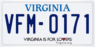 VA license plate VFM0171