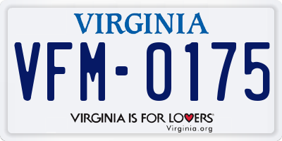 VA license plate VFM0175