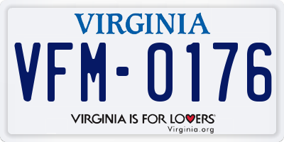 VA license plate VFM0176