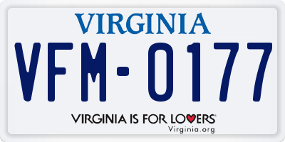 VA license plate VFM0177