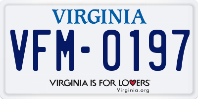 VA license plate VFM0197