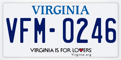 VA license plate VFM0246