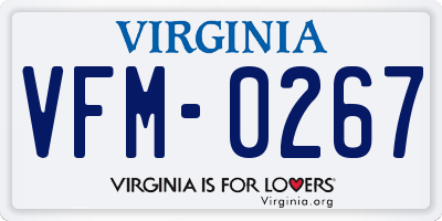 VA license plate VFM0267