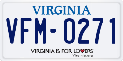 VA license plate VFM0271