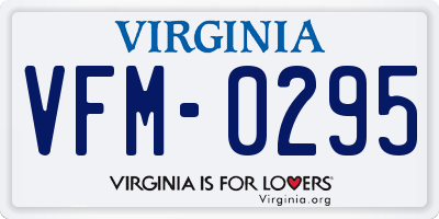 VA license plate VFM0295
