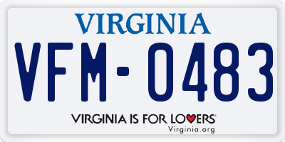VA license plate VFM0483